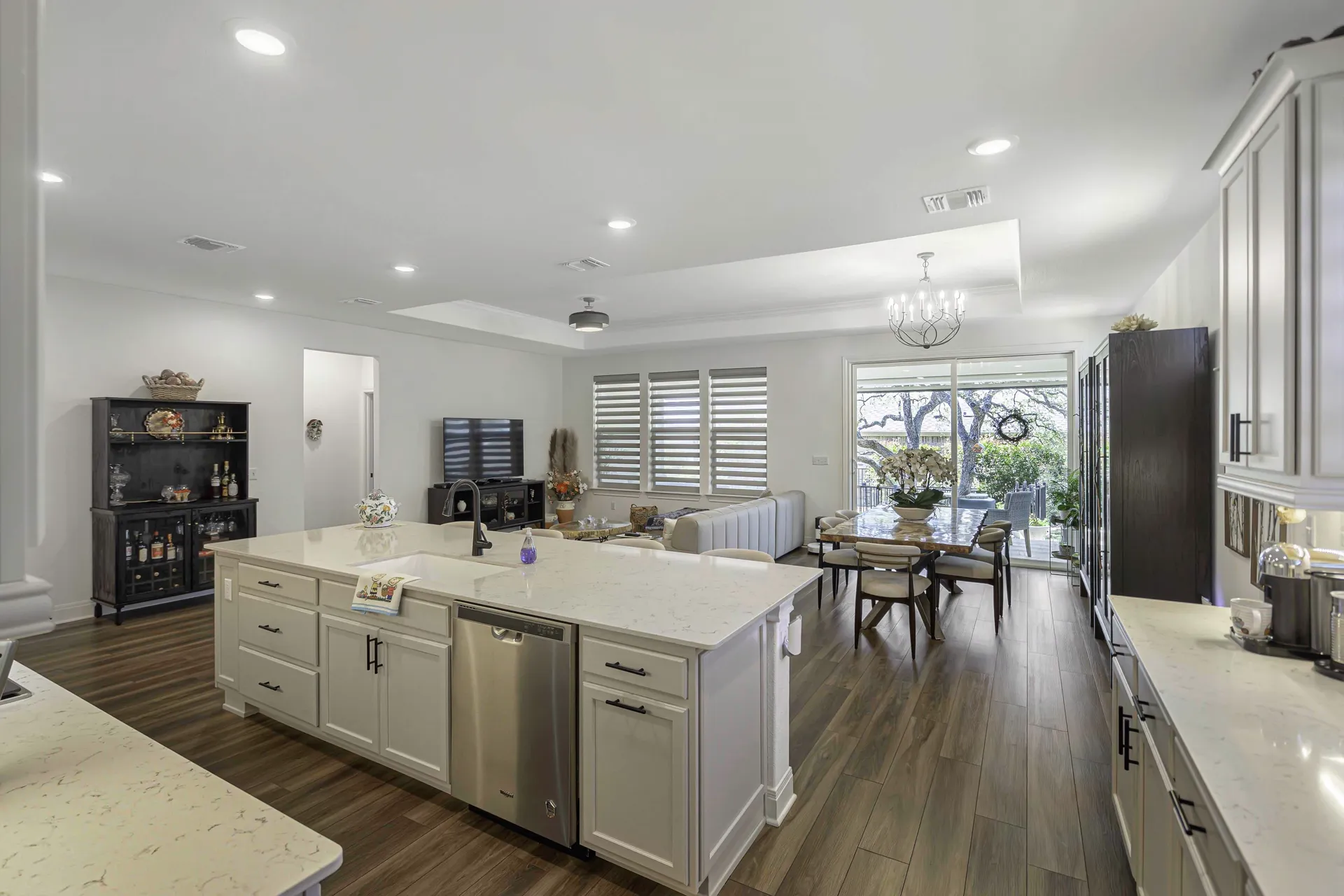 Kitchen and living area — open concept with island and natural light